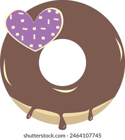 Cute Cartoon Donuts Illustration. Isolated Vector in Flat Style.