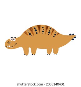 Cute cartoon doodle ankylosaurus, isolated on white background. prehistorical dino. Vector illustration.