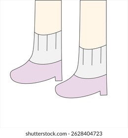 Cute cartoon doodle art with stylish footwear