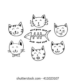 Cute Cartoon Doodle Cats