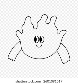 Cute cartoon doodle character. Funny cartoon character illustration.