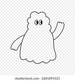 Cute cartoon doodle character. Funny cartoon character illustration.