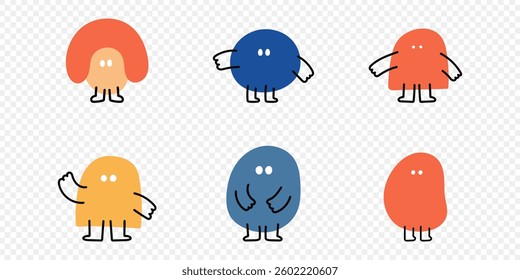 Cute cartoon doodle character. Funny cartoon character illustration. Vector design element for art, logo, social media, branding, print, sticker, poster, banner, ETC.