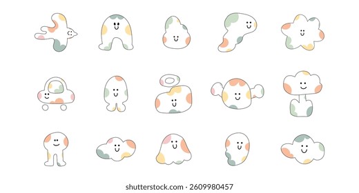 Cute cartoon doodle character. Funny cartoon character illustration. Vector design element for art, logo, social media, branding, print, sticker, poster, banner, ETC.