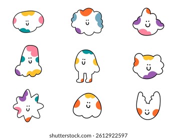 Cute cartoon doodle character. Funny cartoon character illustration. Vector design element for art, logo, social media, branding, print, sticker, poster, banner, ETC.