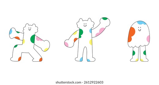 Cute cartoon doodle character. Funny cartoon character illustration. Vector design element for art, logo, social media, branding, print, sticker, poster, banner, ETC.