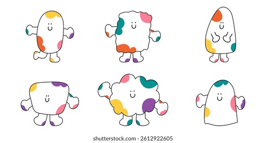 Cute cartoon doodle character. Funny cartoon character illustration. Vector design element for art, logo, social media, branding, print, sticker, poster, banner, ETC.