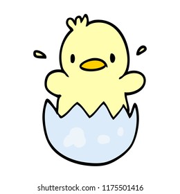 cute cartoon doodle chick