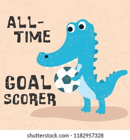 cute cartoon doodle crocodile, vector illustration
