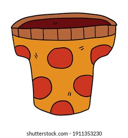 Cute cartoon doodle empty flowerpot isolated on white background. Sketch of a vase.