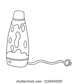 Cute cartoon doodle liquid lava lamp isolated on white background.