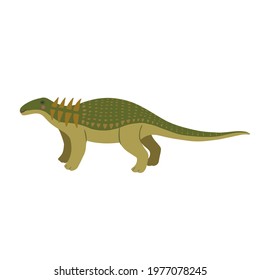 Cute cartoon doodle nodosaurus, isolated on white background. Vector illustration