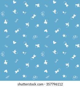 Cute cartoon doodle  seamless pattern. Pattern for your design, wallpaper, background, fabric textile.