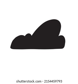 Cute cartoon doodle sketch vector cloud hand illustration isolated on white background.