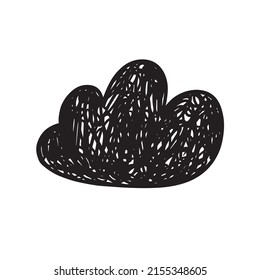Dibujo de dibujos animados de dibujos animados de dibujos vectoriales en la nube garabato de la bala del diario clipart ilustración libre de la mano aislado en el fondo blanco.