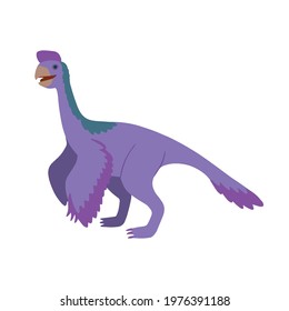 Cute cartoon doodle utahraptor, isolated on white background. Vector illustration