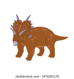 Cute cartoon doodle xenoceratops, isolated on white background. Vector illustration