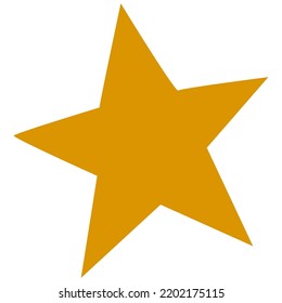 Cute cartoon doodle yellow star for Halloween or Christmas holiday. Single design graphic element. Vector illustration isolated on white background.