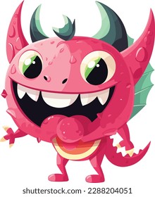 cute cartoon dragon fruit vector character art