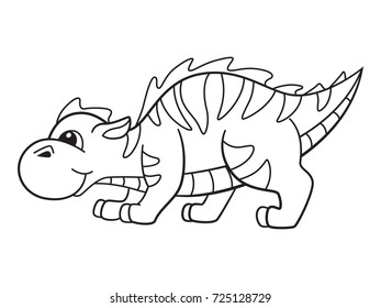 Vector Illustration Cartoon Dinosaur Coloring Book Stock Vector ...