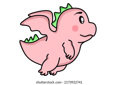 Cute cartoon dragon vector art