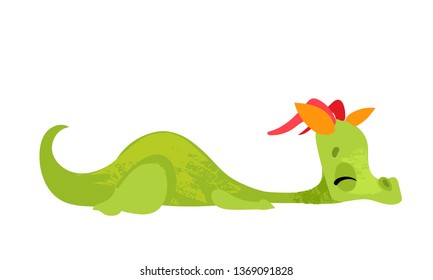 Cute cartoon dragon. Vector illustration in children's style.