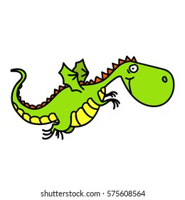 cute cartoon dragon. vector illustration
