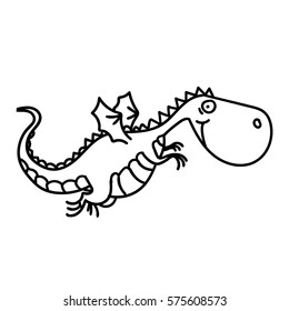 cute cartoon dragon. vector illustration