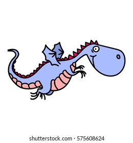 cute cartoon dragon. vector illustration
