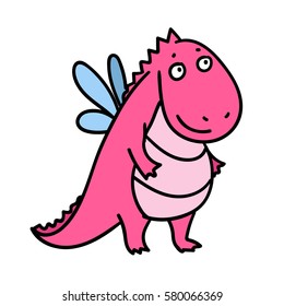 cute cartoon dragon. vector illustration