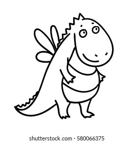 cute cartoon dragon. vector illustration