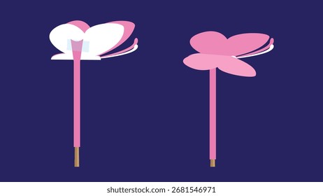 Clipart lindo del Vector de la libélula de la historieta aislado en fondo azul.