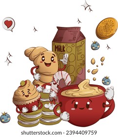 Cute cartoon drawing background for children