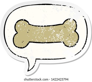 Cute cartoon drawing with speech bubble distressed distressed old sticker