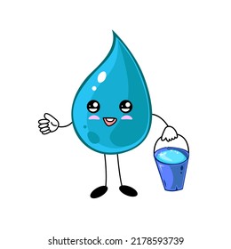 Una tira cómica de agua. Excelente ilustración de caracteres para su diseño. Problemas de falta de agua potable en el planeta. Concepto de ahorro y uso cuidadoso de los recursos hídricos.