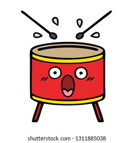 cute cartoon of a drum