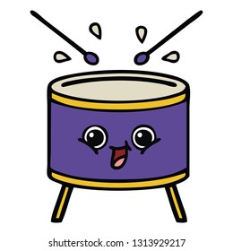 cute cartoon of a drum