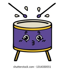 cute cartoon of a drum