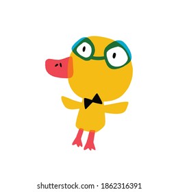 Cute cartoon duck - children illustrations