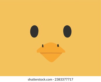 Cute cartoon duck face. Vector illustration in flat design style.