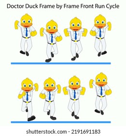 Cute cartoon duck front run cycle animation. Easy to edit and ready to use in Animated eLearning Videos, 2D Animation, Motion Graphics, Infographics