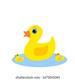 cute cartoon duck illustration for kids