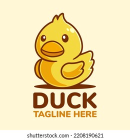 Cute Cartoon Duck Logo Design