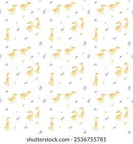 Patrón inconsútil lindo del pato de la historieta, fondo de la Ilustración vectorial.
