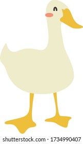 Cute Cartoon duck, Vector illustration duck on a white background. Drawing for children