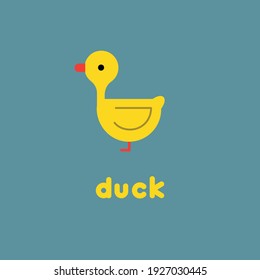 Pato lindo de dibujos animados. Ilustración vectorial.