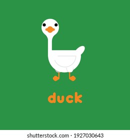 Cute Cartoon Ente. Vektorgrafik.