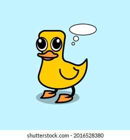 cute cartoon duck vector illustration for logo or mascot