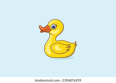 Cute Cartoon Duck Vector Illustration – Adorable Yellow Duck Icon