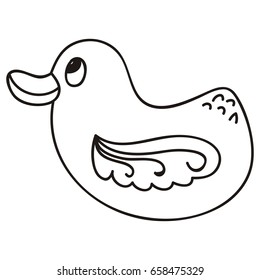 Cute cartoon duck. Vector illustration.